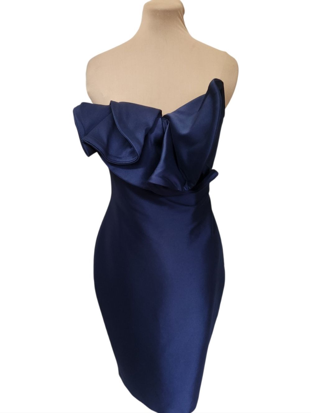 BADGLEY MISCHKA Pinwheel Strapless Sheath Cocktail Dress - Size 12 - Picture 2 of 13